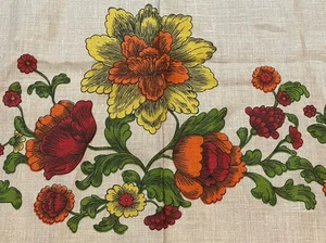 Vintage Tischdecke bedruckt Blumen 69 "x 54" europäische KÜHNE HERBST Grafik - Bild 1 von 15