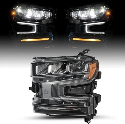 NO BRAND 19-21 Chevy Silverado 1500 LED Headlight Assembly Left Driver & Halogen Signal