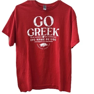 Camiseta Griega Universidad de Arkansas - Camiseta Roja Grande Razorbacks Para Hombre IFC - Imagen 1 de 8