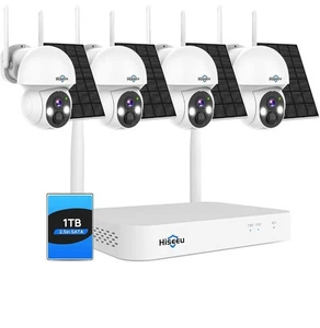 Hiseeu - Wireless Solar Camera System Outdoor, 4PCS 4MP Home Battery Camera... - Picture 1 of 5