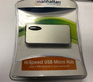 MANHATTAN Hi-Speed USB 2.0 Micro Hub 4 Ports Mit Netzteil Neu & Cop #8.1 - Bild 1 von 2