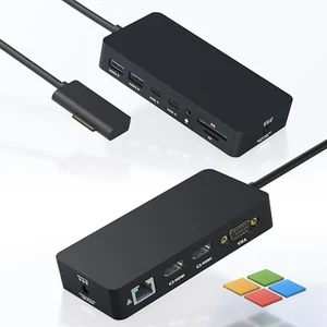 Microsoft Surface Dock - Triple Display, Dual HDMI+VGA, 12-in-1 Docking Statin - Picture 1 of 9