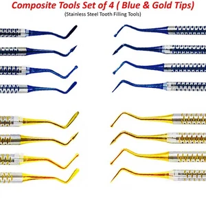 Dental Composite Instruments Flat Plastic Filling Gold Blue Tips 2mm, 2.5 ,3mm - Picture 1 of 27