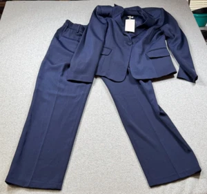 Modeful Womens Work Blazer Pants Suit M Navy Blue - Picture 1 of 14