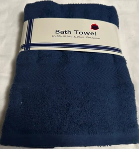 BATH TOWEL BETTER COTTON NAVY BLUE 27 IN X 52 IN (68.5 x 132 .08CM - Picture 1 of 2