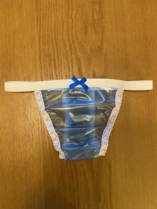 Handmade tucking thong, gaff, see through blue pvc tv cd ab - Picture 1 of 4