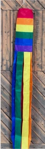 60" RAINBOW Flag Windsock Embroidered Patriotic Hanging Decoration - Picture 1 of 2