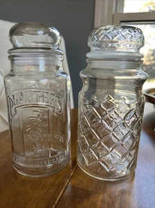 2 Vintage PLANTERS Peanuts 75th Anniversary 1981 & 1984 Jars - Picture 1 of 9