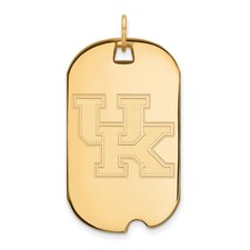 Kentucky Wildcats School Letters Logo Dog Tag Pendant in 14k & 10k Yellow Gold