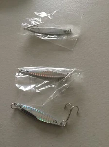 Mackerel bass and pike fishing lures 3x 21 Gram Silver Black EyeChrome Finished - Picture 1 of 6