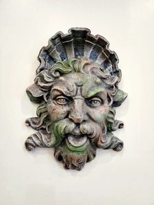 God of Sea Neptune Face Wall Plaque Home Garden Decor - Picture 1 of 6