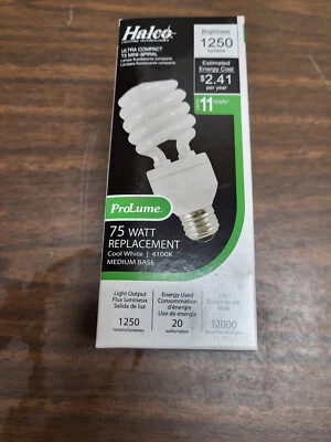 HALCO 109263 CFL20/41 20W 120V 4100K T3 MINI SPIRAL MED BASE NEW - Image 1 of 3