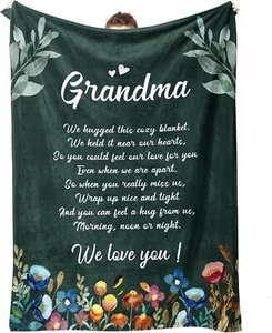 Craftique Gifts for Grandma, Grandma Green Blanket, Birthday Gifts for Grandma, - Picture 1 of 7