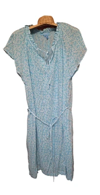 Draper James RSVP Damen Flatterärmel Kleid Ladies Large gefüttert blau kokett - Bild 1 von 4