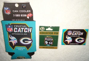 GREEN BAY PACKERS / MINNESOTA VIKINGS DATED 9/29/24 GAMEDAY PIN/MAGNET/COOZIE - Picture 1 of 3
