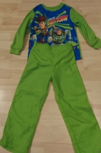 Boys Disney TOY STORY 4 Flannel Size 4 5 Pajamas Pjs 2 Pc Buzz Forky Woody - Picture 1 of 2