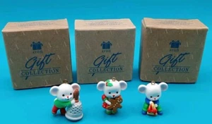 AVON A MERRY LITTLE CHRISTMAS 3 PC ORNAMENTS Jolly Holly & Jingle 1" - Picture 1 of 5