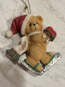 Peluches apreciados con patines de hielo vintage 1995 adorno de Navidad (tal cual) - Imagen 1 de 2