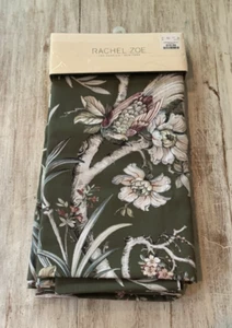 Rachel Zoe Fabric Shower Curtain Jacobean Floral Birds Multicolor Green 72x72 - Picture 1 of 10