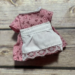 Calico Critters Dress Up Clothes Clothing For Mom Pink Floral Dress White Apron - Picture 1 of 3