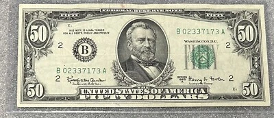 1963 New York $50 Bill 50BL9 - Image 1 of 4