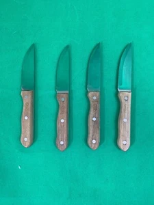 Vintage RARE Cub Foods Set of 4 steak knives wooden - Picture 1 of 3