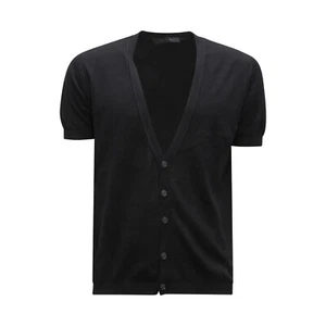 I6744 CARDIGAN MANICA CORTA UOMO MESSAGERIE MAN COTTON SWEATER - Foto 1 di 4