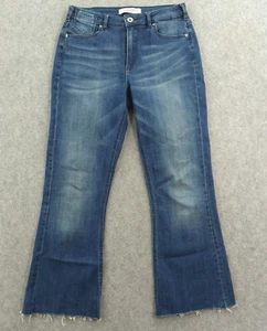 Scotch & Soda Jeans Womens 30 Blue Bootcut Raw Hem High Rise Zip Fly Denim Logo - Picture 1 of 20