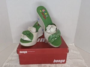 Women's Bongo Spring Time Wedge Open Toe Floral Shoes Size 7 - Picture 1 of 11