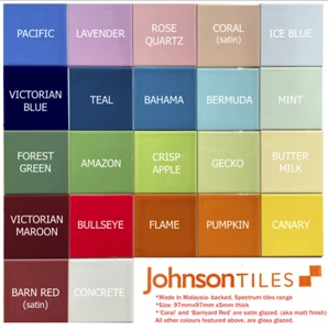 1pcs Gloss Johnson Spectrum Wall tiles: 97x97cm pressed edge ceramic - Picture 1 of 72
