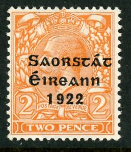 Ireland 1922 Thom saorstat "S over e" variety  Sc 47,Hib T50b Mint HR
