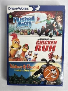 Flushed Away/Chicken Run/Wallace and Gromit (DVD, 2014, 3-Disc Set) New/Sealed - Foto 1 di 2