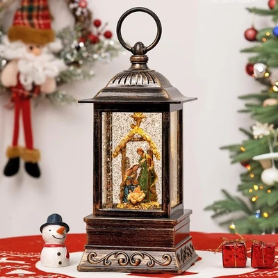 Decoraciones Globo de Nieve Navidad, Linterna Belén Brillo Musical con Temporizador 6H Foto 1 de 4