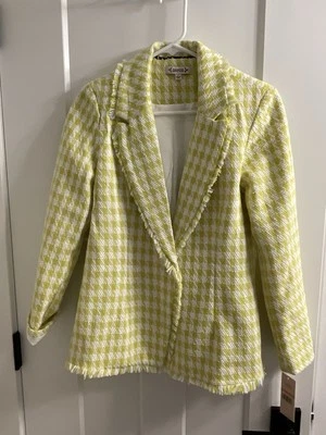 Nanette Lepore tweed Blazer Citronel/White Small  Foto 1 de 4