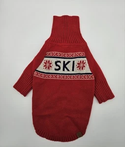 Neuer Strickpullover "SKI", Winter Hunde, Größe L, rot, weiß, blau, Nebelhund - Bild 1 von 5