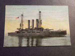 Battleship USS MAINE BB-10 Naval Cover Unused Postcard - Picture 1 of 2