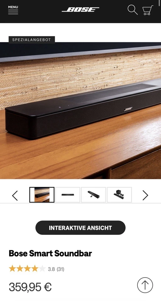 Bose Smart Soundbar 300 Kabellose Lautsprechersystem - Schwarz - Bild 1 von 1