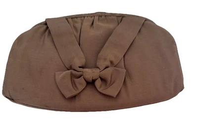 Vtg Elizabeth Arden Sable Brown Silk  Clutch •Purse Mid 20th Century - Image 1 of 4