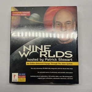 Nine Worlds, Hosted By Patrick Stewart. Online - Enhanced Voyage, 1996 BIG BOX - Picture 1 of 4