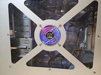 Clear Side Window Led Fan ATX Mid Tower Computer Case Silver VINTAGE Metal Retro - Image 1 of 4