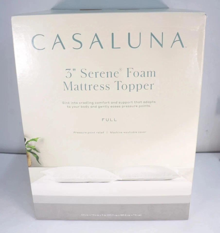 Full Size 3" Serene Foam Mattress Topper - Casaluna New
