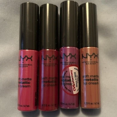 NYX Soft Matte Metallic Lip Creams Discontinued Sealed Paris Cannes Seoul Carlo - Image 1 of 4