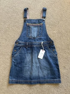 Girls Blue Fat Face Denim Pinafore Dress BNWT Age 10-11 Years Dungaree Dress - Picture 1 of 5