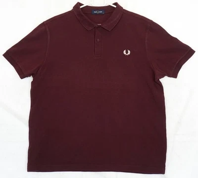 Camisa polo Fred Perry rojo borgoña piqué para hombre talla XL - Imagen 1 de 4