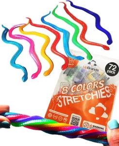 72 Stretchy Snakes Toys, Easter Egg Basket Stuffers, Pinata Filler, Small Cla... - Picture 1 of 9