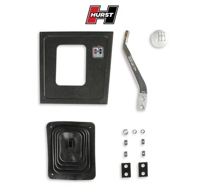 1987-1993 Ford Mustang T5 Hurst 5-Speed Chrome Shift Handle, Bezel & White Knob - Image 1 of 4