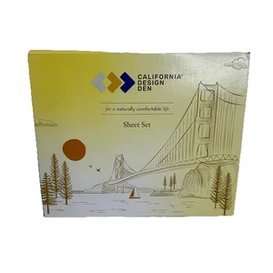 California Design Den Full Size Set - Indigo Navy Blue, 100% Cotton Sheets - Picture 1 of 5