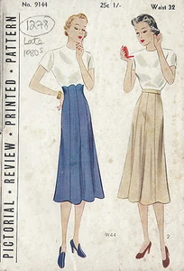 1930s Vintage Sewing Pattern WAIST:32 SKIRT (1278) - Picture 1 of 1