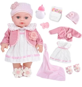 12" Girl Baby Dolls Playset Adoption Realistic Soft Doll with Clothes. NIB - Picture 1 of 7