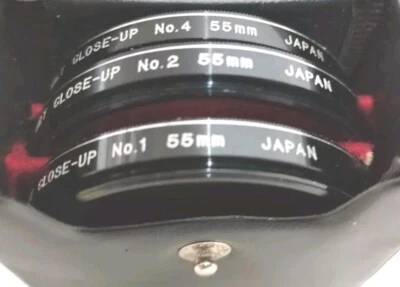 KALT 55mm +1 +2 +4 Macro Close-Up Lens Filter Set, Made in Japan - Image 1 of 4